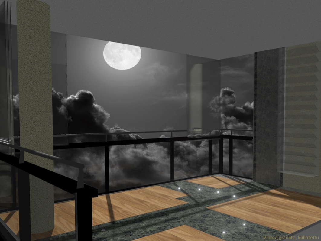 Esimerkki 3D-havainnekuvasta:

Havainnekuvat ovat tarpeen tietyiss&auml; projekteissa (Parvekkeen suunnittelu).